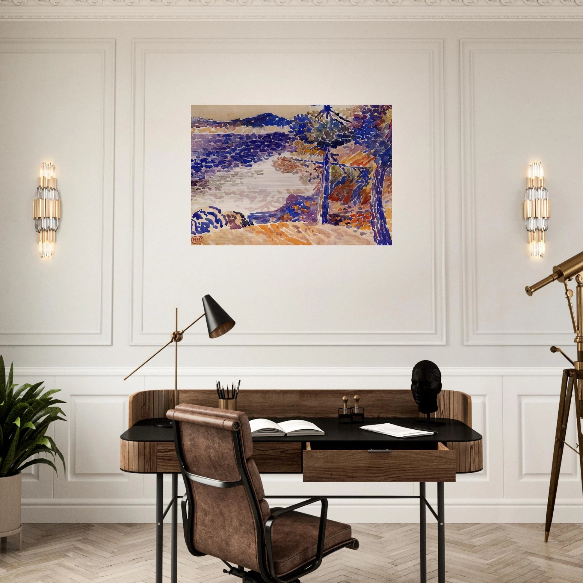 Pines by the Sea - Henri-Edmond Cross Brushed Aluminum Print - 70x100 cm / 28x40 inches | Henri-Edmond Cross Aluminum Print | Henri-Edmond Cross Prints