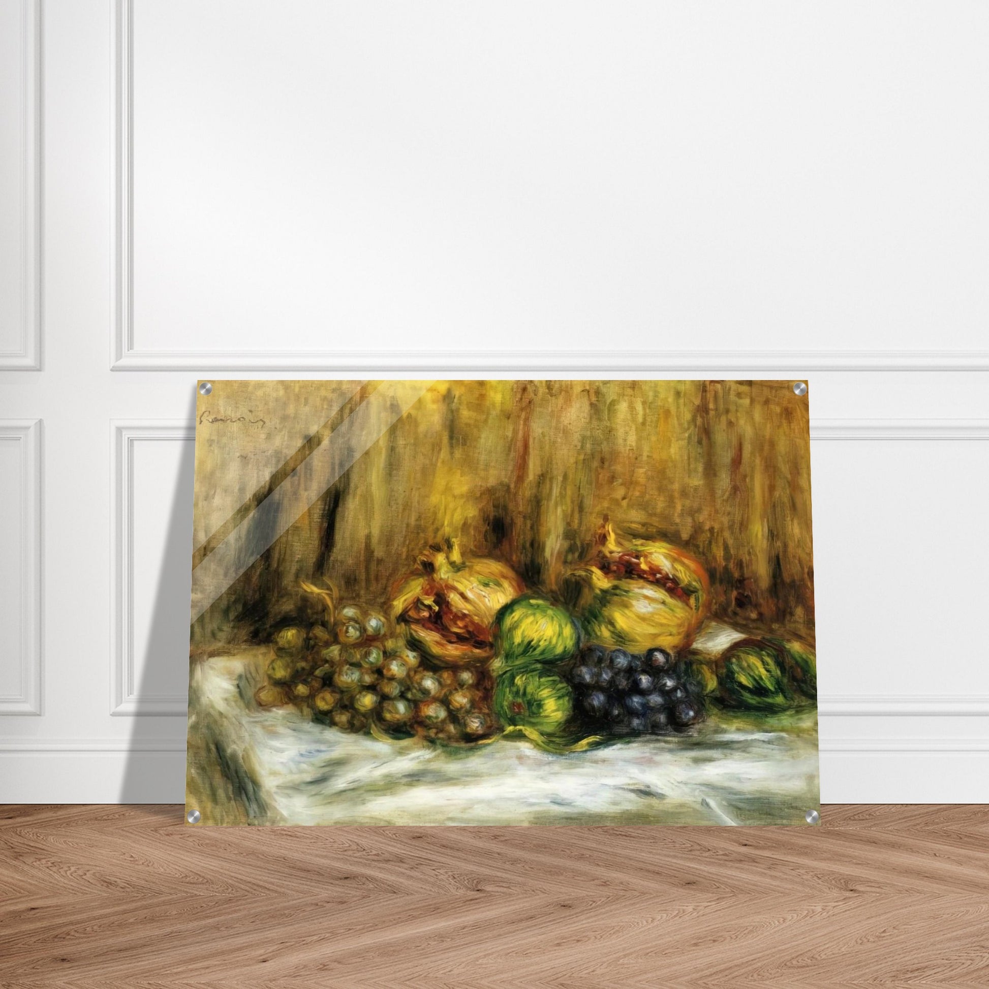 Still Life with Grapes - Pierre-Auguste Renoir Acrylic Print - 70x100 cm / 28x40″ inches