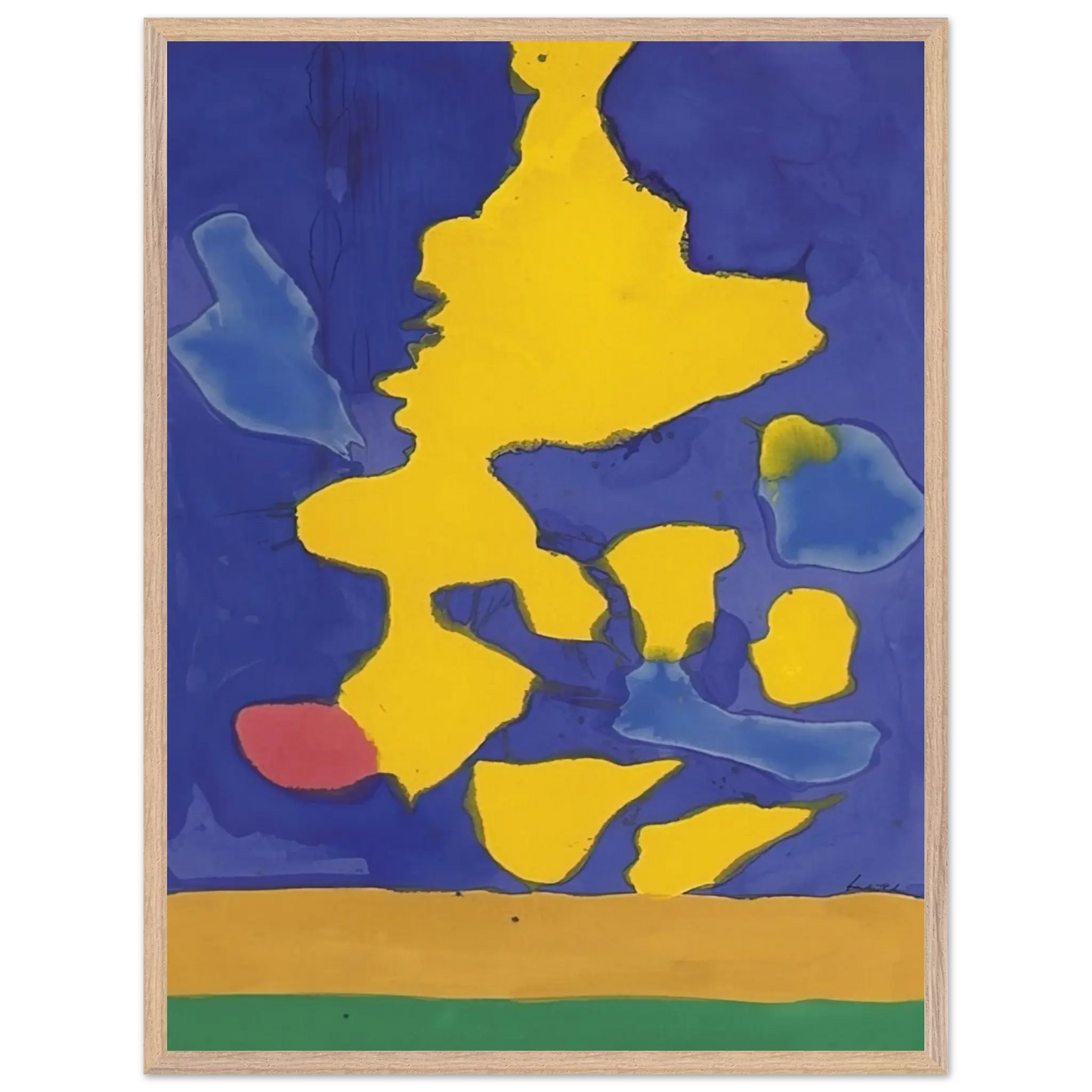 Helen Frankenthaler - Saturn Revisited - 1964 Wall art - 30x40 cm / 12x16 Inches - Premium Wooden Framed Poster With Fine Art Paper - White frame