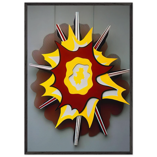 EXPLOSION I 1965 - Roy Lichtenstein 70x100 cm / 28x40 inches Framed Art Print – Black Wooden Frame