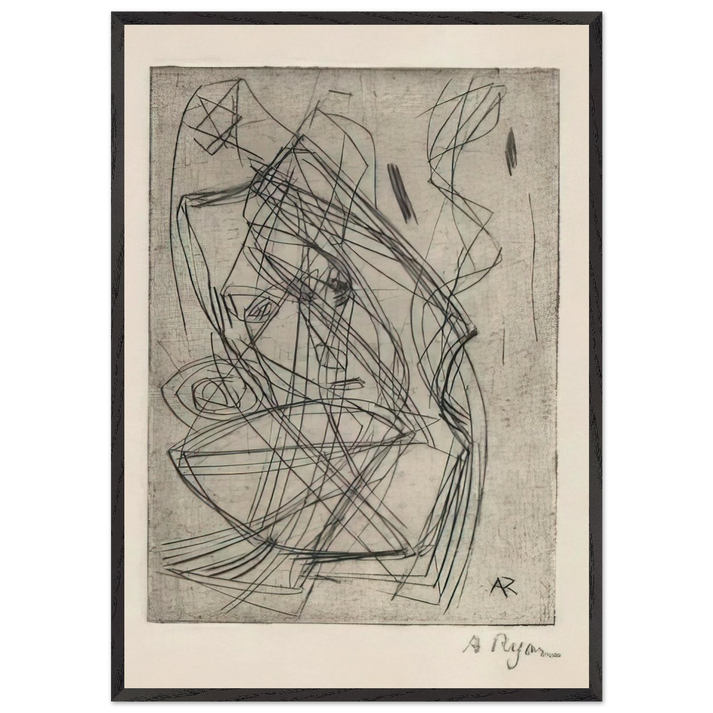 Prostrating Figure - 1945 - Anne Ryan 70x100 cm / 28x40 inches Framed Art Print – Black Wooden Frame