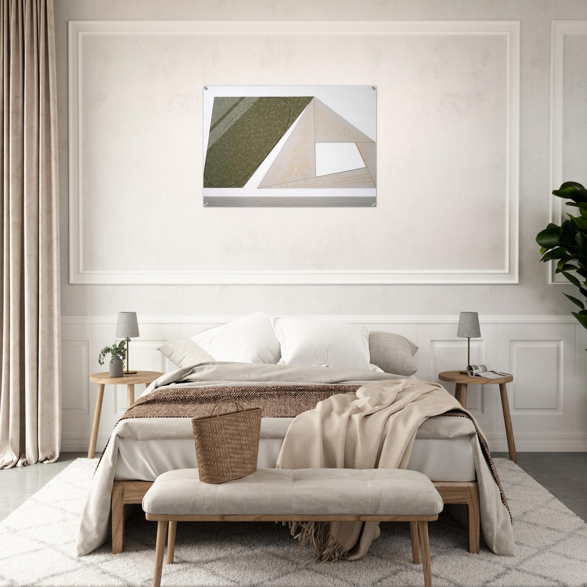 GREEN TILTED ELLIPSE GRAY FRAME 1989 - Robert Mangold Acrylic Print - 70x100 cm / 28x40″ inches