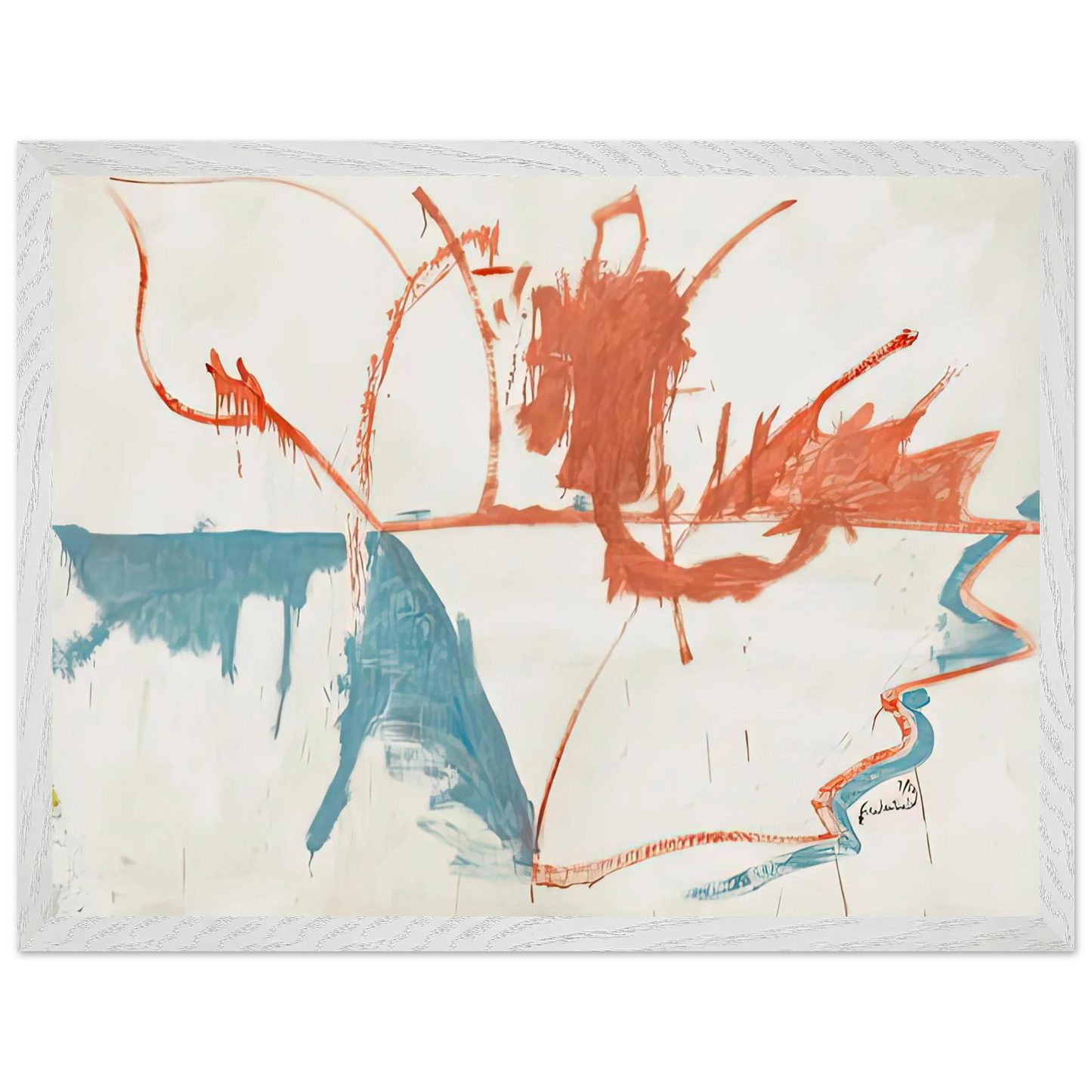 Helen Frankenthaler - French Horizon, 1958- Wall Art - 30x40 cm / 12x16 inches - Premium Wooden Framed Poster With Fine Art Paper-canvas - White frame