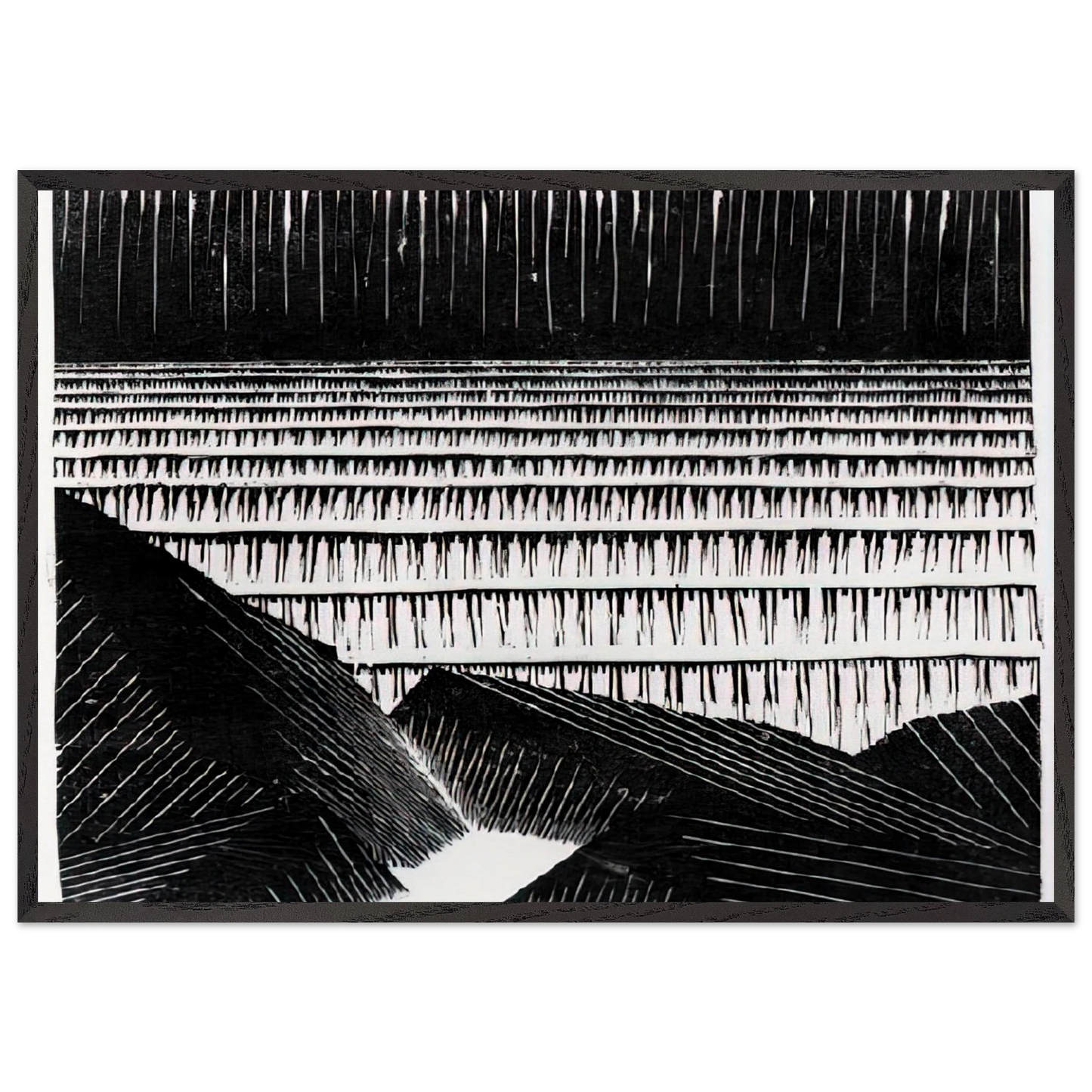ESCHER 4 - MC Escher 70x100 cm / 28x40 inches Framed Art Print – Black Wooden Frame | Maurits Cornelis Escher Prints