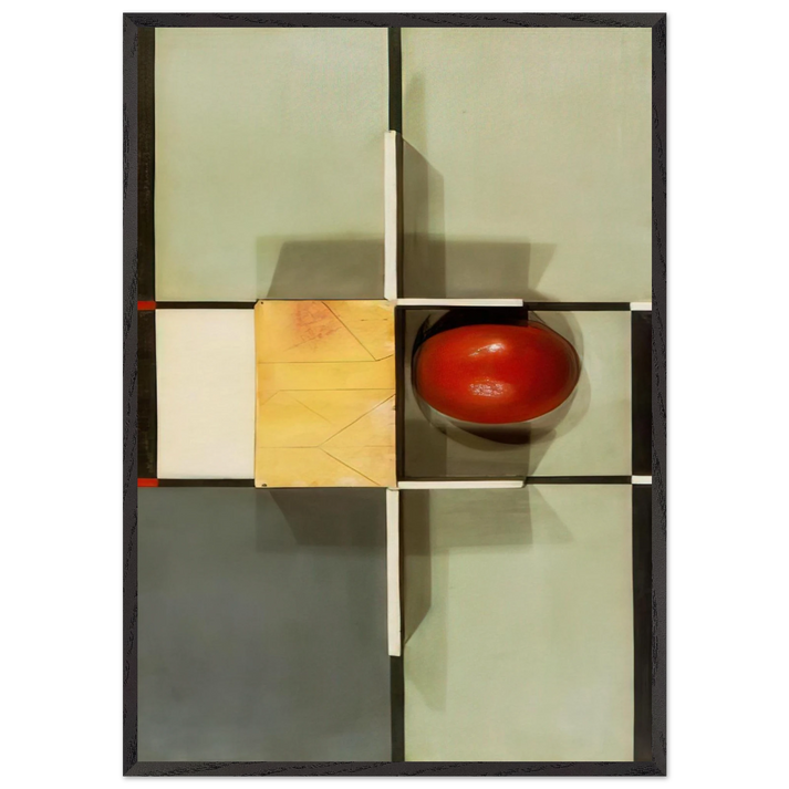 RELIEF WITH CROSS AND SQUARE 1924 - Kurt Schwitters 70x100 cm / 28x40 inches Framed Art Print – Black Wooden Frame