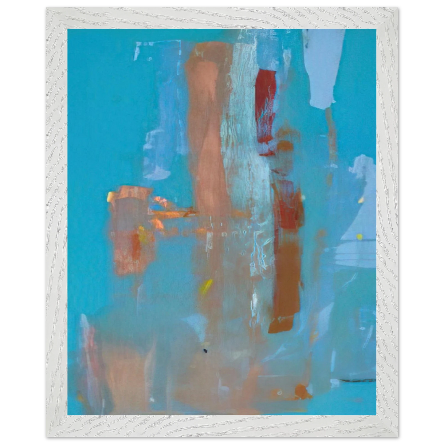 Helen Frankenthaler - In on Blue - 1976 Wall art - 50x70 cm / 20x28 inches - Premium Wooden Framed Poster With Fine Art Paper-canvas - Black frame
