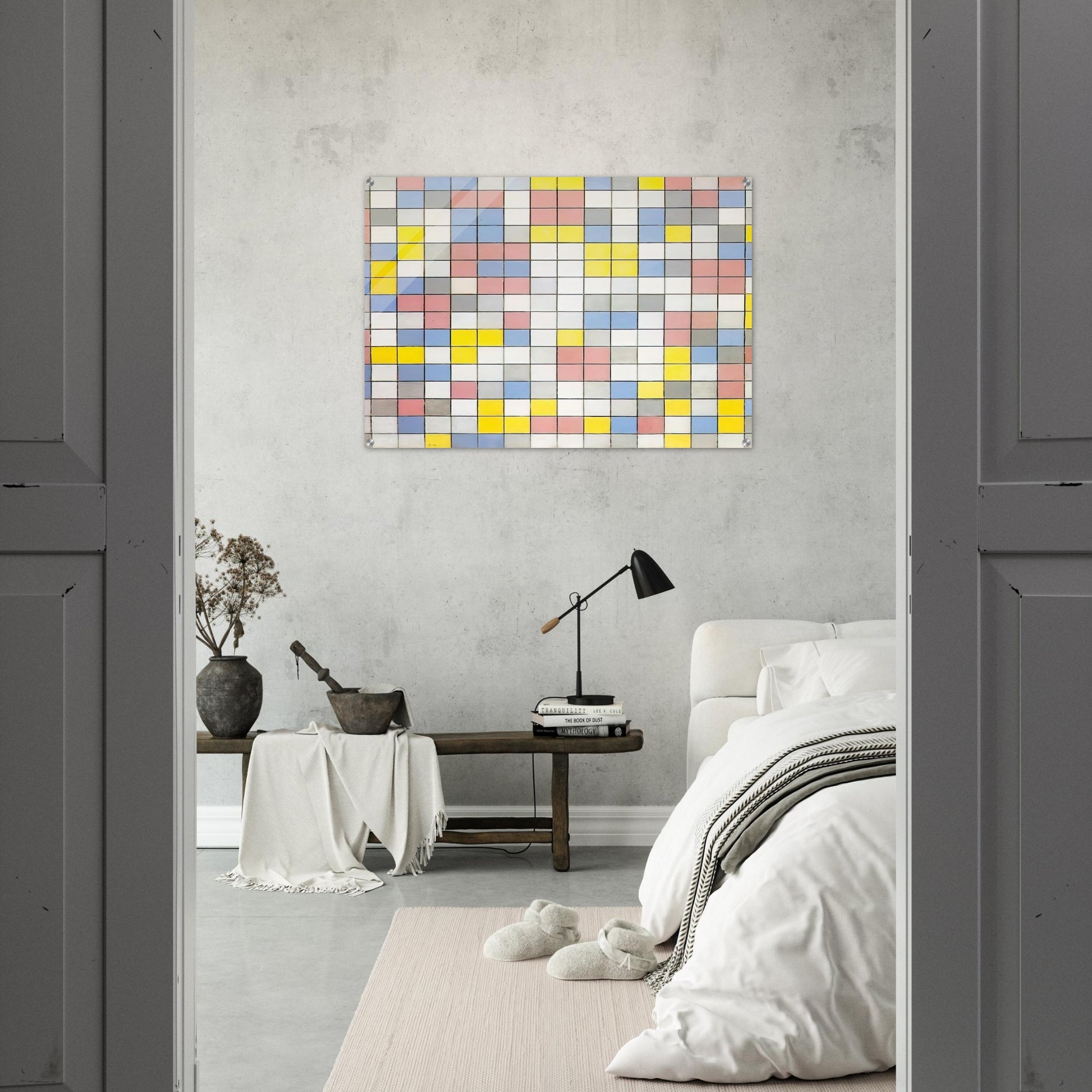 Composition with Grid IX - Piet Mondrian Acrylic Print - 70x100 cm / 28x40″ inches