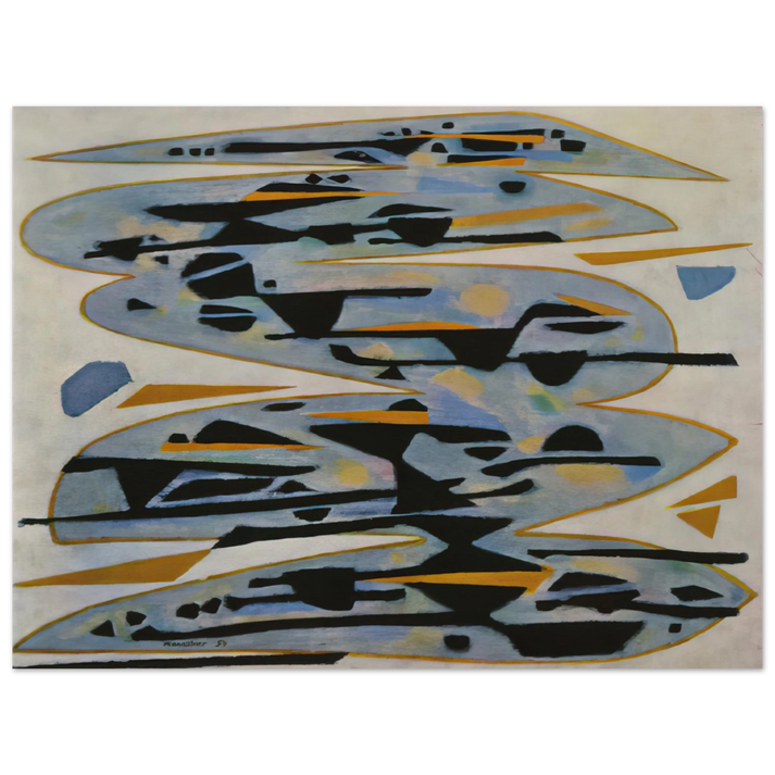 Alfred Manessier - Morte eau - 1954  75x100 cm / 30x40inches Fine Art Poster