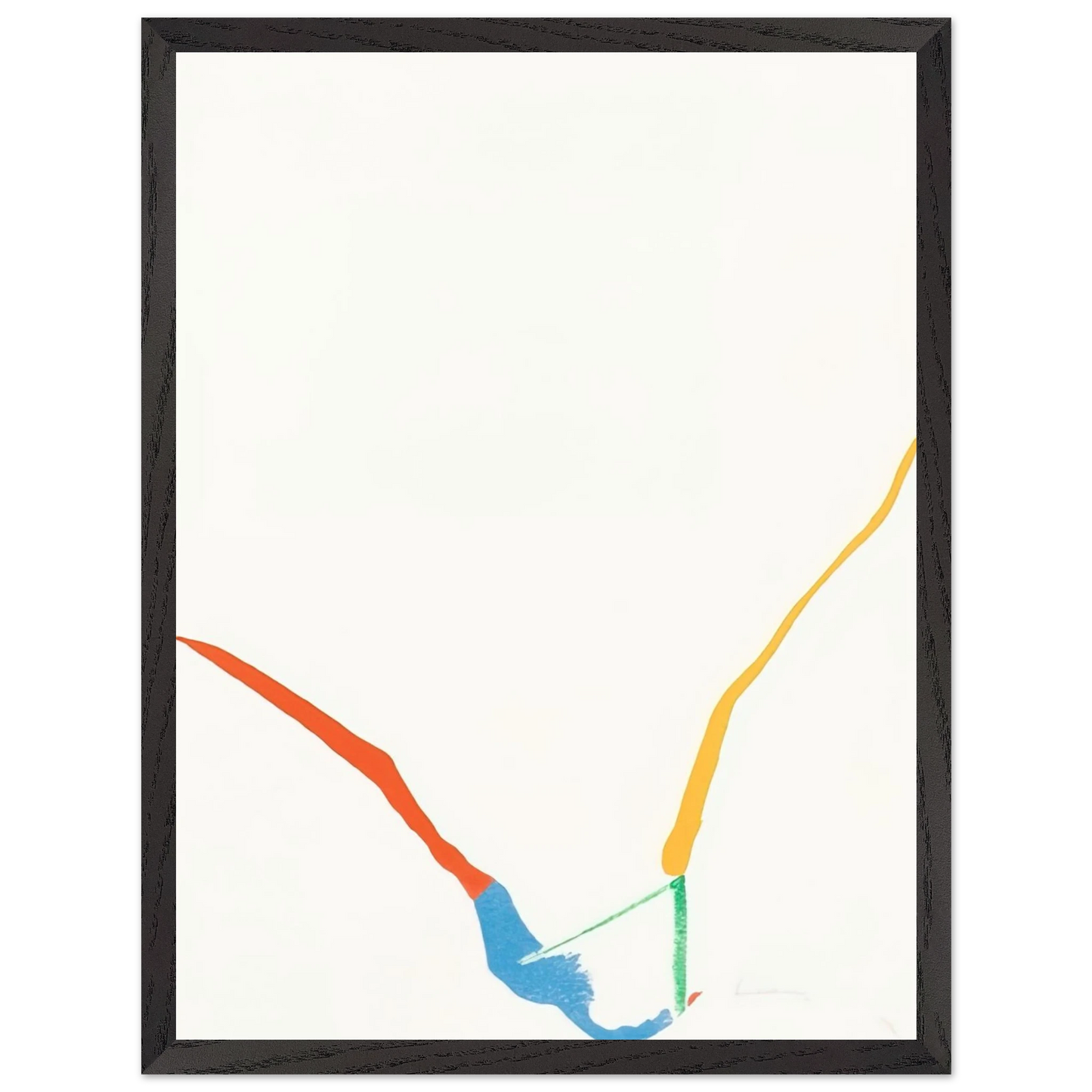 Helen Frankenthaler - What Red Lines Can Do - 1970 Wall art - 27x35 cm / 11x14 inches - Premium Wooden Framed Poster With Fine Art Paper-canvas - Black frame