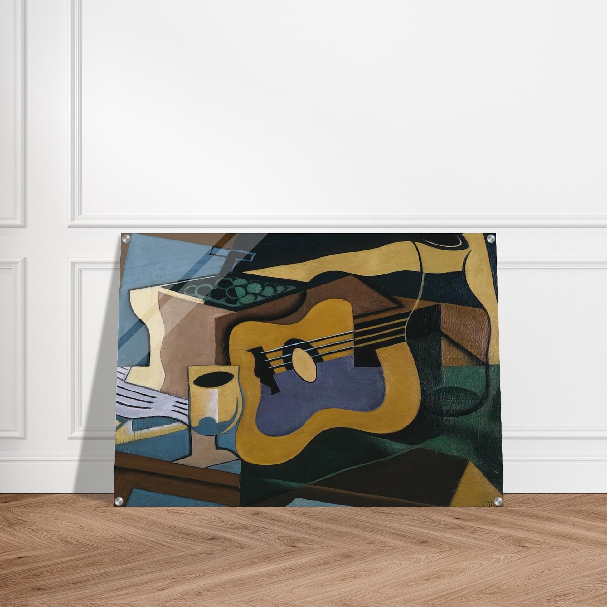 STILL LIFE WITH GUITAR 1920 - Juan Gris Acrylic Print - 70x100 cm / 28x40″ inches | Juan Gris Wall Art | Juan Gris Prints