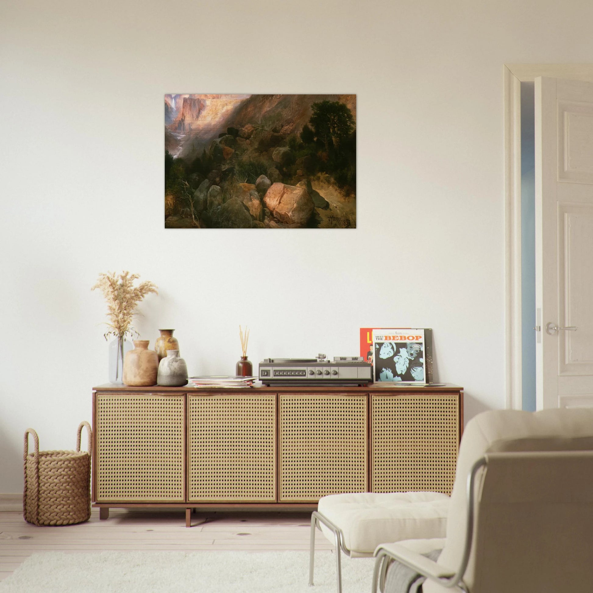 Golden Gate Yellowstone National Park - Thomas Moran Brushed Aluminum Print - 70x100 cm / 28x40 inches | Thomas Moran Aluminum Print | Thomas Moran Prints