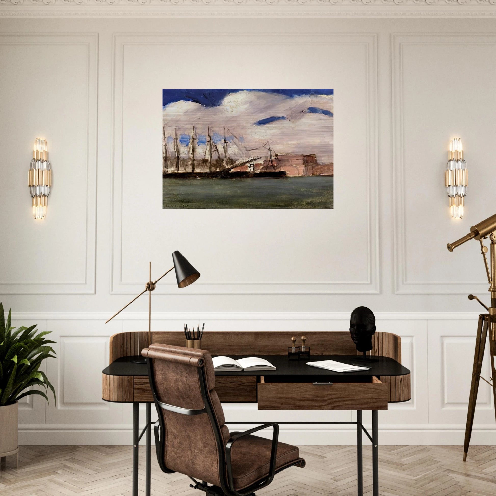 WHITE CLOUDS THE OLD PORT OF MARSEILLE 1918 - Henri Matisse Brushed Aluminum Print - 70x100 cm / 28x40 inches | Henri Matisse Aluminum Print | Henri Matisse Prints