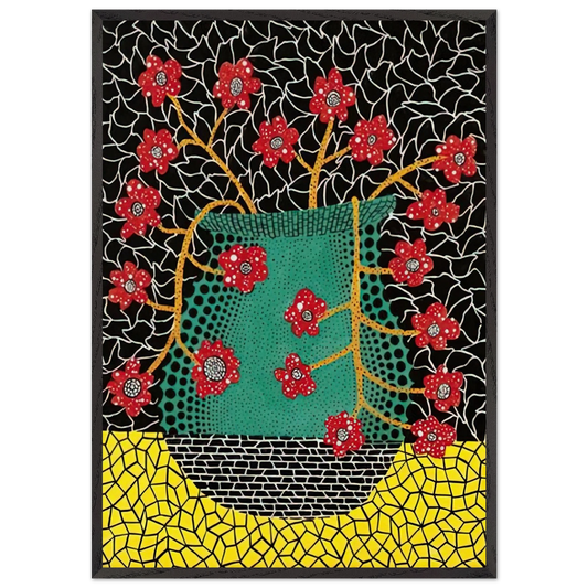FLOWERS 1983 - Yayoi Kusama 70x100 cm / 28x40 inches Framed Art Print – Black Wooden Frame
