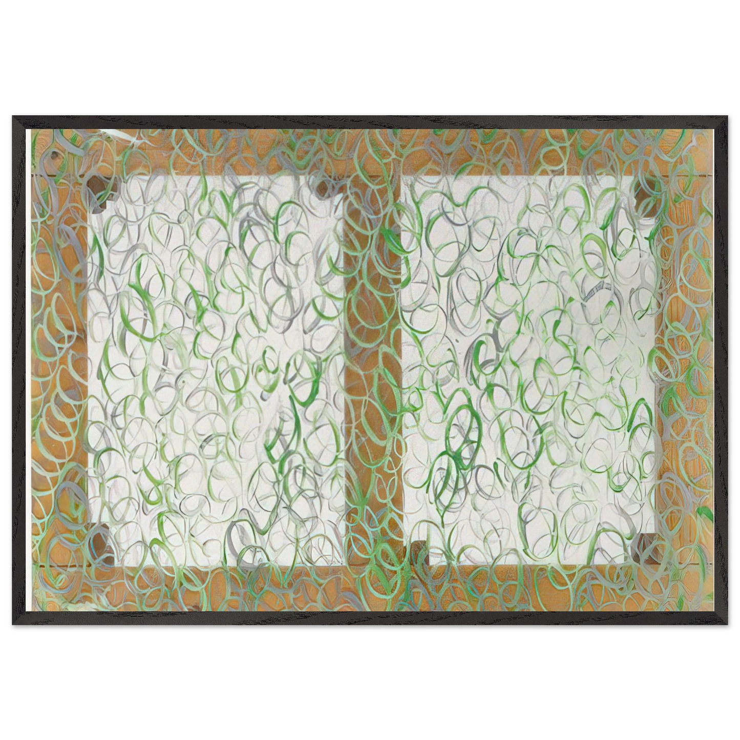 Verdeargento - 1969 - Carla Accardi 70x100 cm / 28x40 inches Framed Art Print – Black Wooden Frame