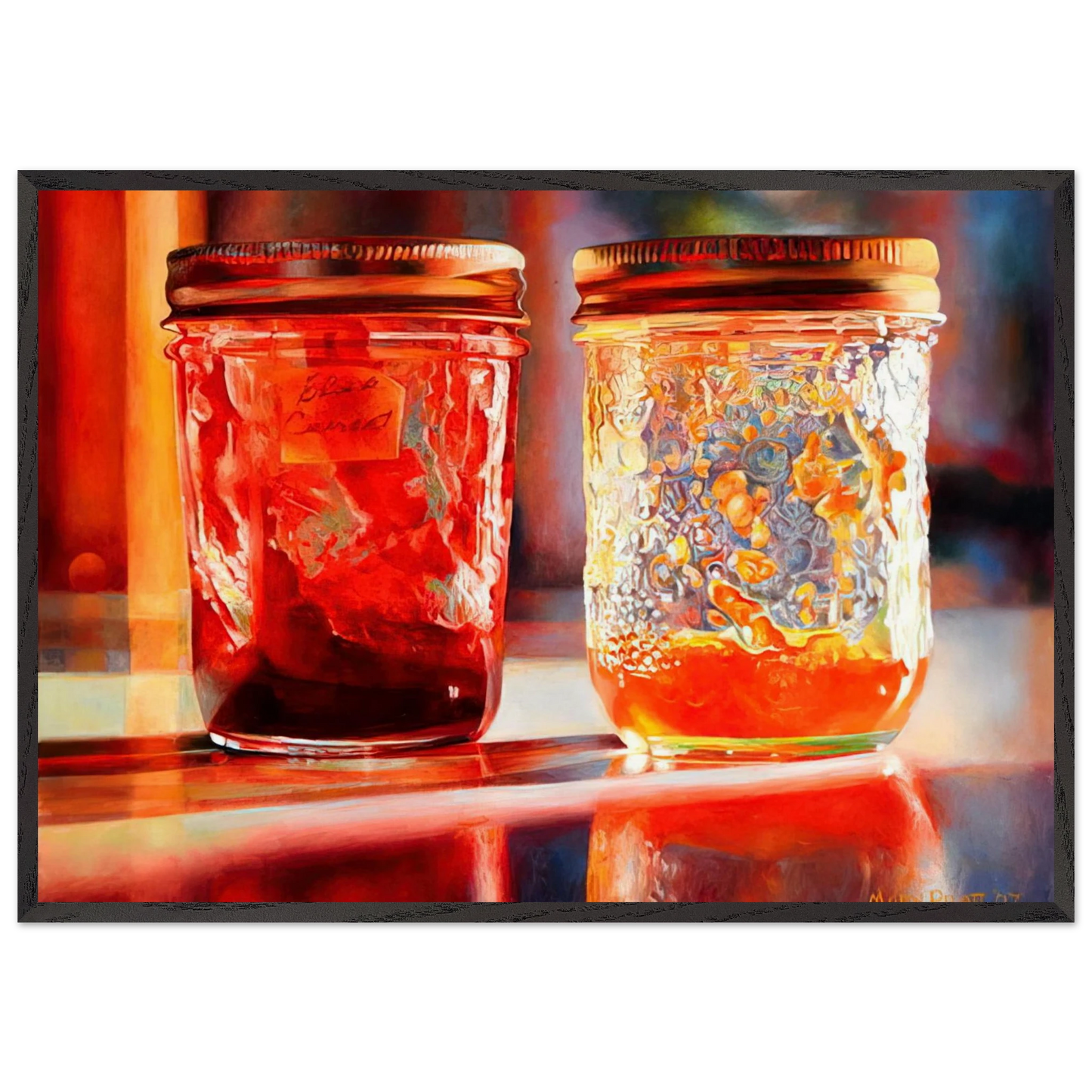 Smears of Jam Lights of Jelly - 2007 - Mary Pratt 70x100 cm / 28x40 inches Framed Art Print – Black Wooden Frame