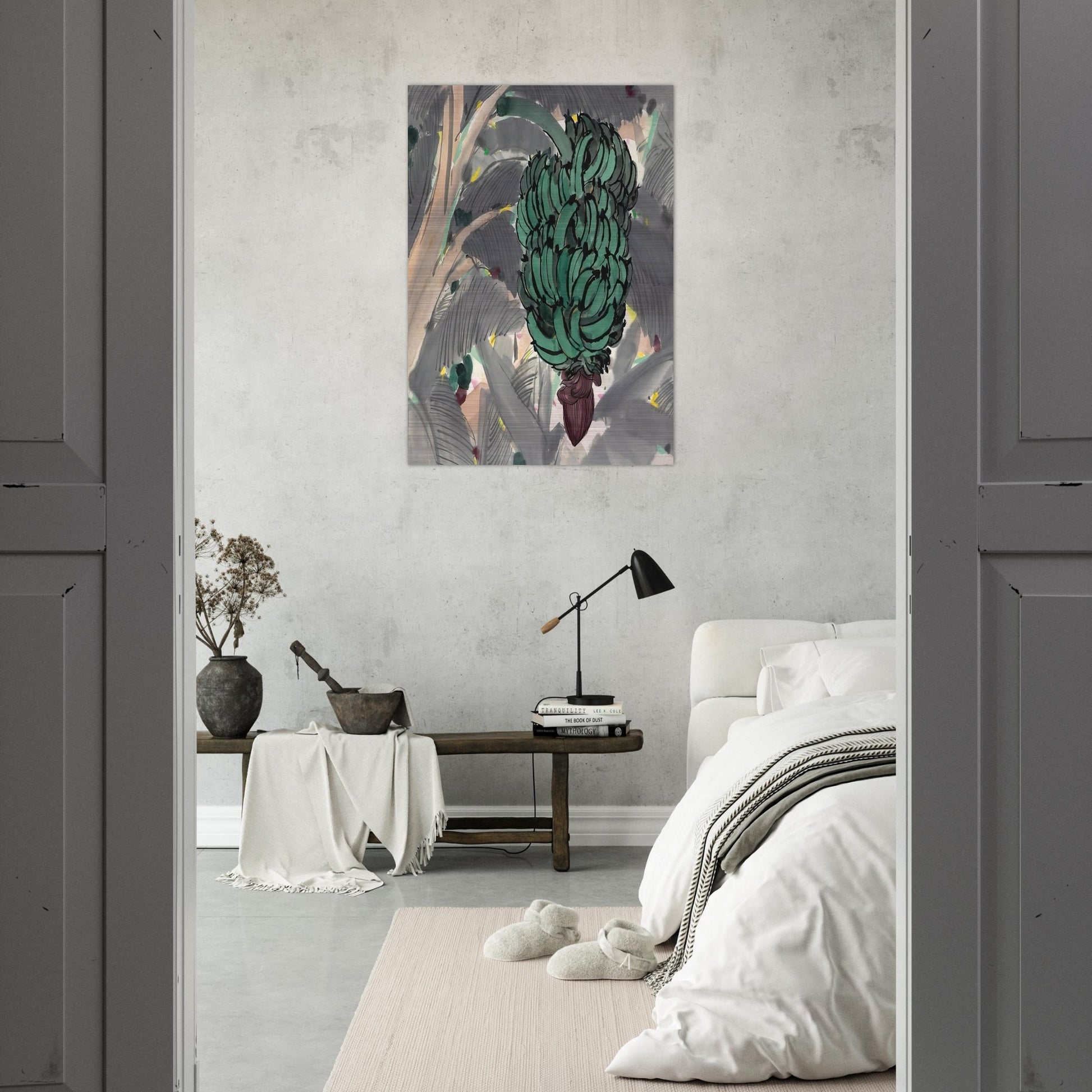 A Banana Garden Of Xishuangbanna - 1978 - Wu Guanzhong Brushed Aluminum Print - 70x100 cm / 28x40 inches | Wu Guanzhong Aluminum Print | Wu Guanzhong Prints