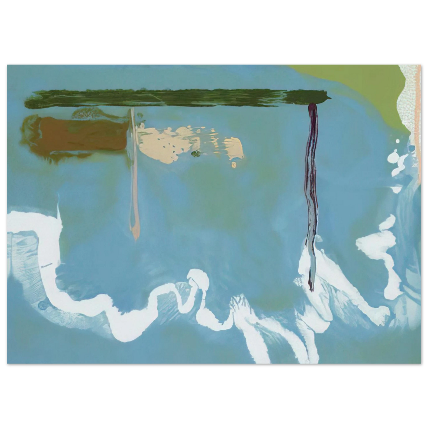 Helen Frankenthaler - Skywriting - 1997 Wall art - 30x45 cm / 12x18 inches - Premium Wooden Framed Poster With Fine Art Paper-canvas - Wood frame