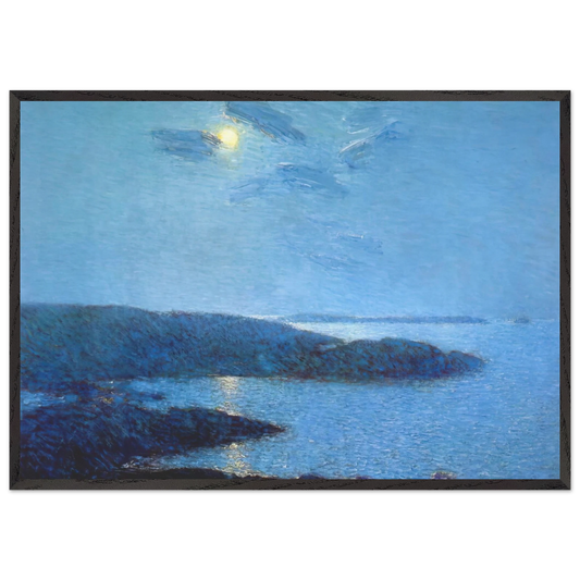 Moonlight N4 - Childe Hassam 70x100 cm / 28x40 inches Framed Art Print – Black Wooden Frame