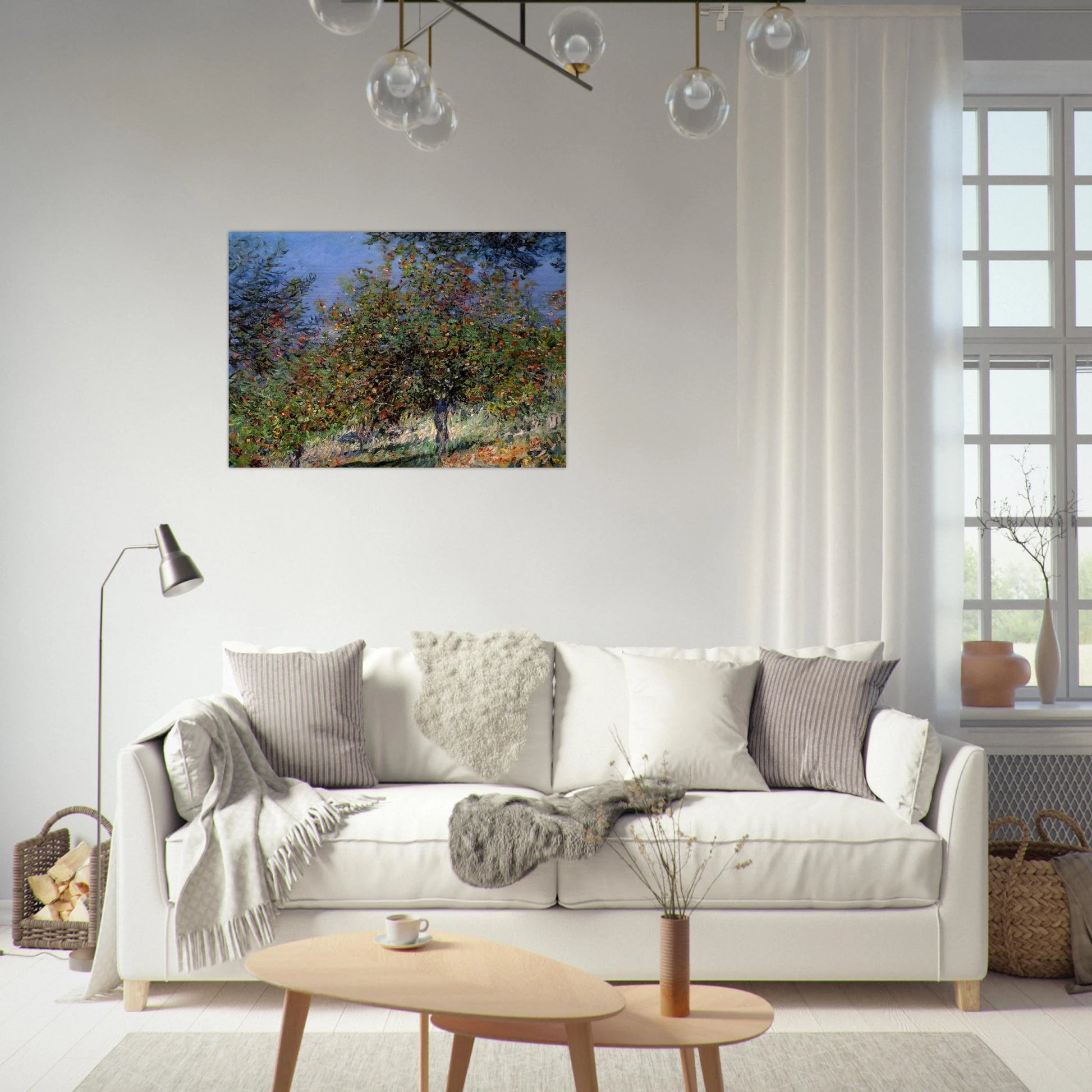 Apple Trees on the Chantemesle Hill - claude monet Brushed Aluminum Print - 70x100 cm / 28x40 inches | claude monet Aluminum Print | claude monet Prints