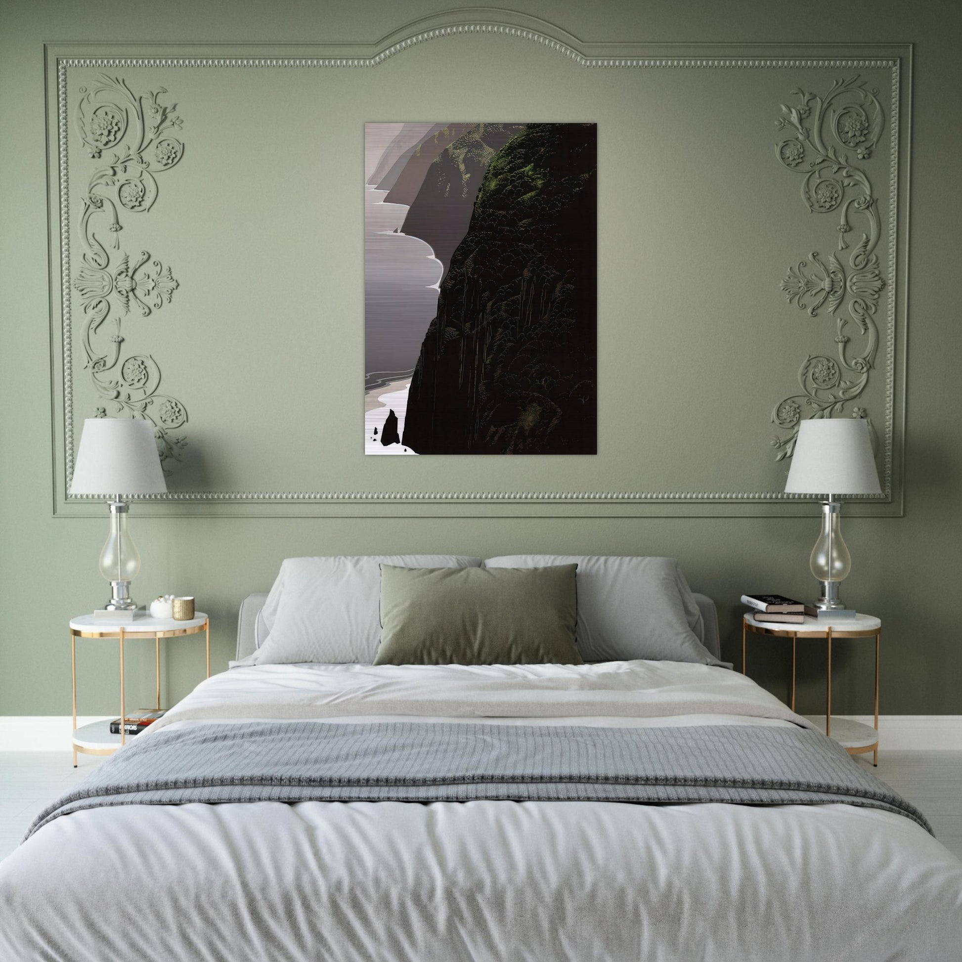 Big Sur Coastline - Eyvind Earle Brushed Aluminum Print - 70x100 cm / 28x40 inches | Eyvind Earle Aluminum Print | Eyvind Earle Prints