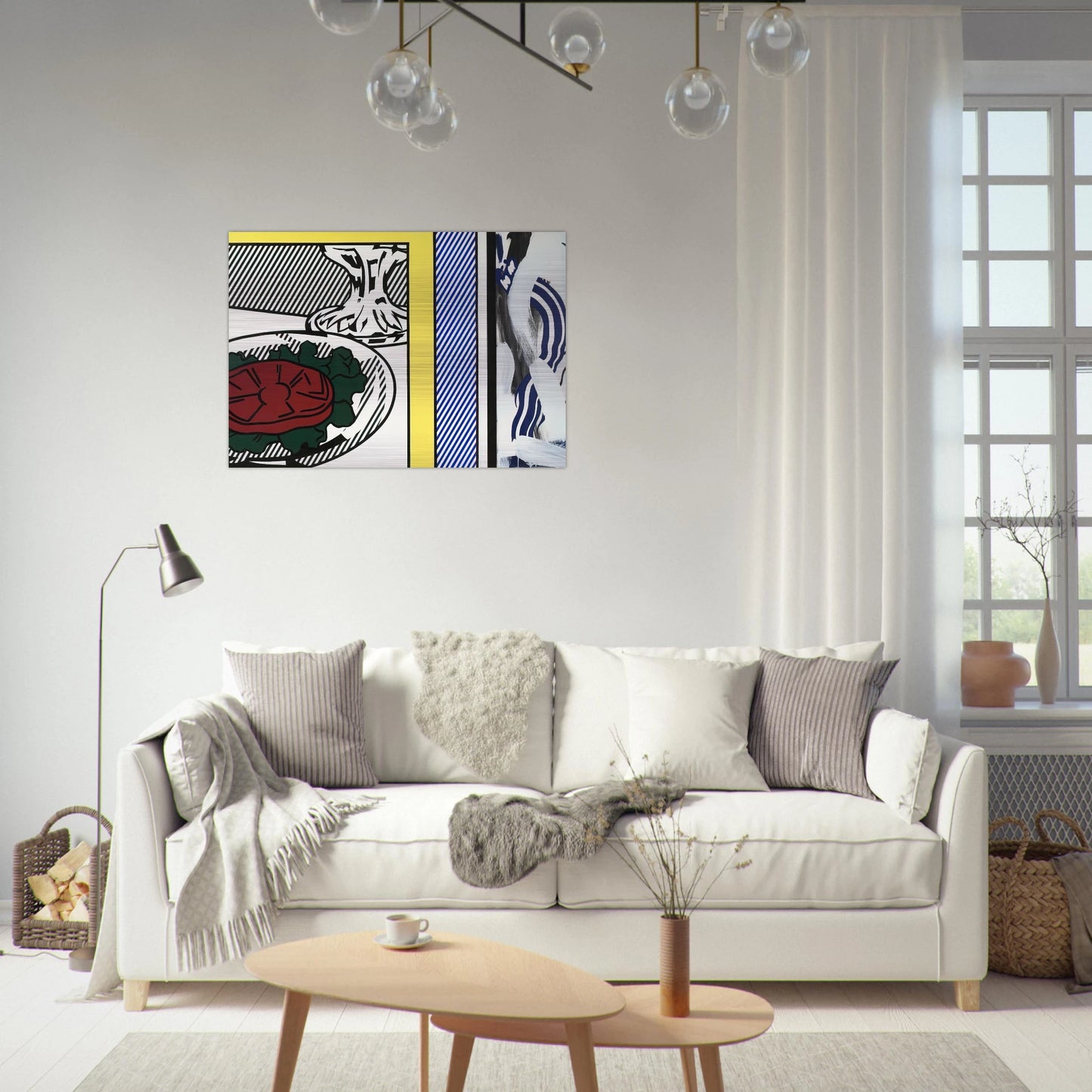 TOMATO AND ABSTRACTION 1982 - Roy Lichtenstein Brushed Aluminum Print - 70x100 cm / 28x40 inches | Roy Lichtenstein Aluminum Print | Roy Lichtenstein Prints