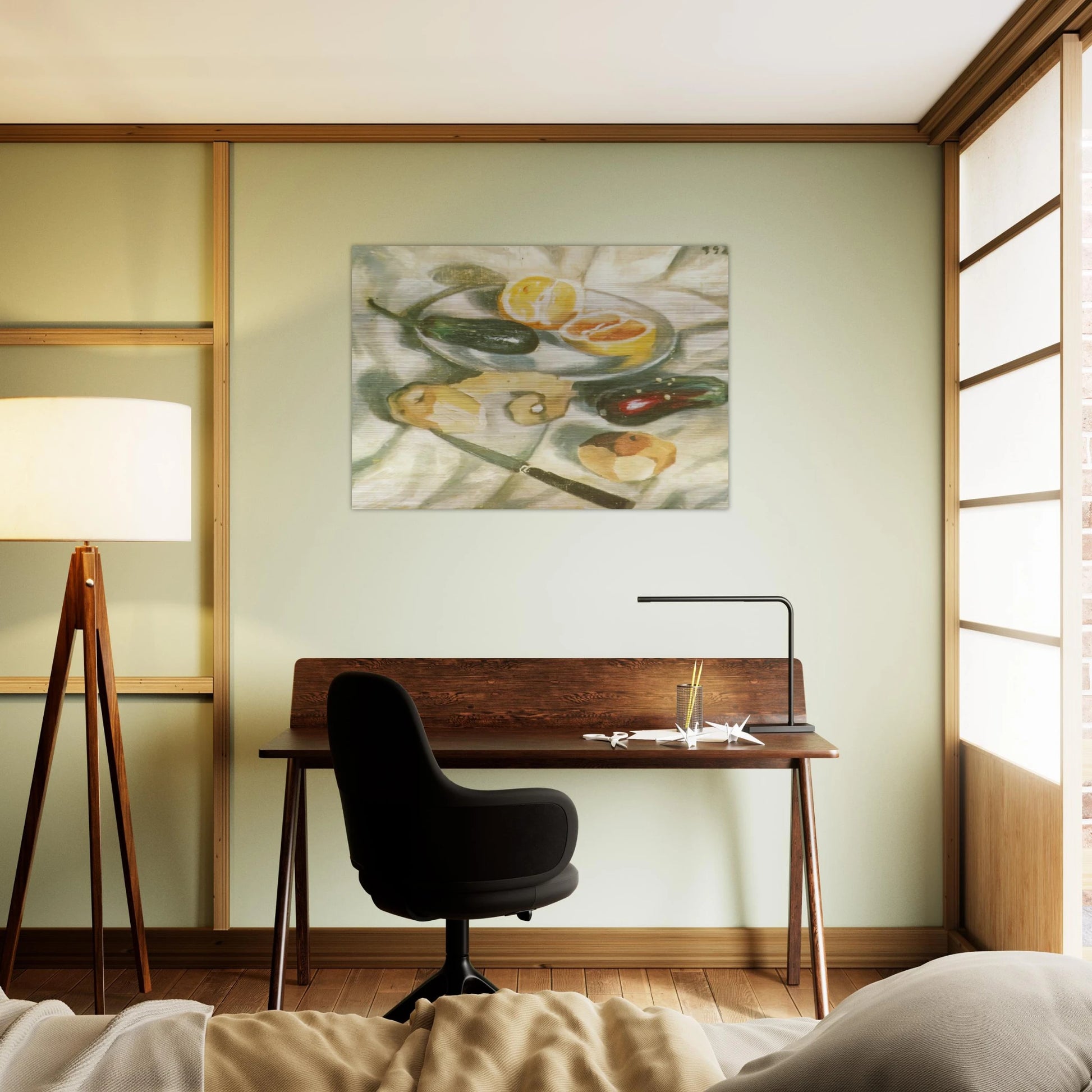 STILL LIFE WITH AUBERGINES - Salvador Dali Brushed Aluminum Print - 70x100 cm / 28x40 inches | Salvador Dali Aluminum Print | Salvador Dali Prints