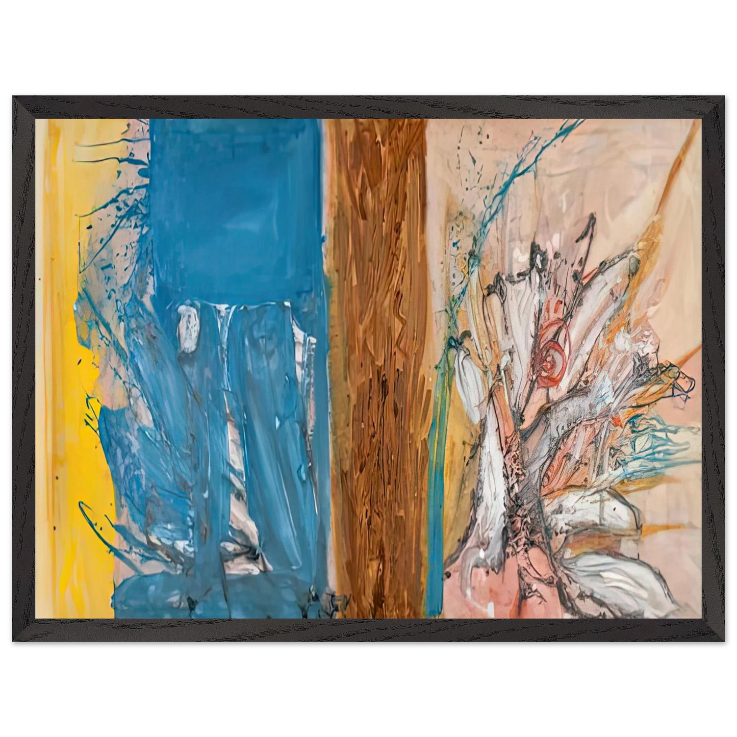 Helen Frankenthaler - The FaÃƒÂ§ade, 1954- Wall Art - 30x40 cm / 12x16 inches - Premium Wooden Framed Poster With Fine Art Paper-canvas - Black frame