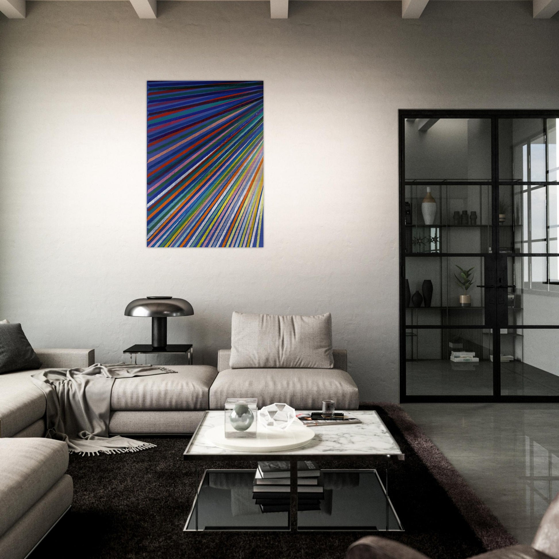 Apex - 1984 - Piero Dorazio Brushed Aluminum Print - 70x100 cm / 28x40 inches | Piero Dorazio Aluminum Print | Piero Dorazio Prints
