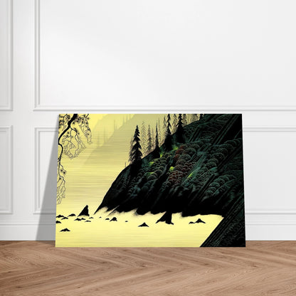 Spruce Redwood and Pine - Eyvind Earle Brushed Aluminum Print - 70x100 cm / 28x40 inches | Eyvind Earle Aluminum Print | Eyvind Earle Prints