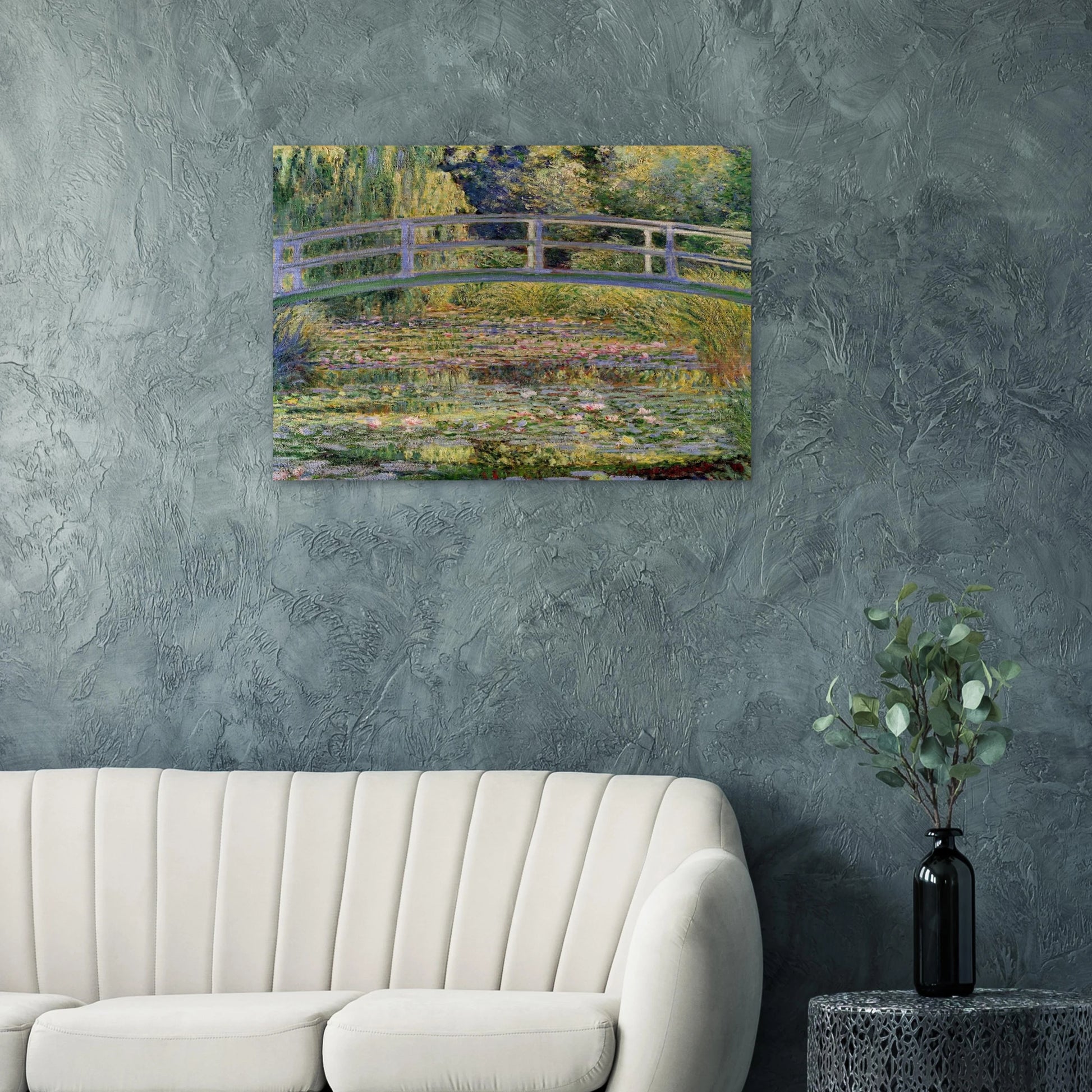 The Japanese Bridge The Water-Lily Pond - claude monet Brushed Aluminum Print - 70x100 cm / 28x40 inches | claude monet Aluminum Print | claude monet Prints