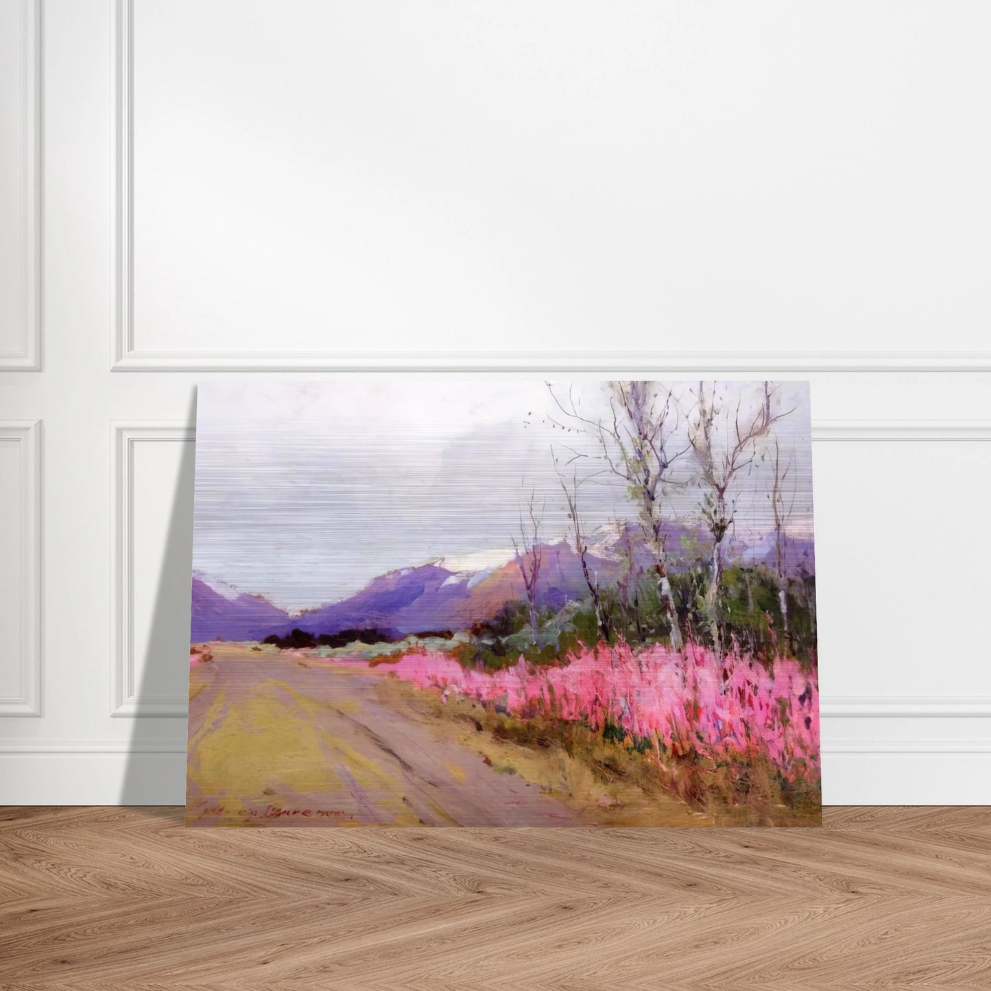 Fireweed Lane - Romanticism - Sydney Laurence Brushed Aluminum Print - 70x100 cm / 28x40 inches | Sydney Laurence Aluminum Print | Sydney Laurence Prints