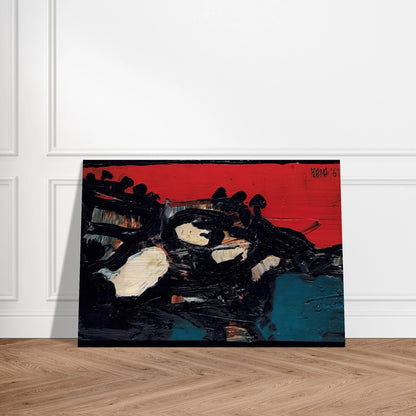 Ciel Rouge Sur Le Lac - 1961 - S. H. Raza Brushed Aluminum Print - 70x100 cm / 28x40 inches | S. H. Raza Aluminum Print | S. H. Raza Prints