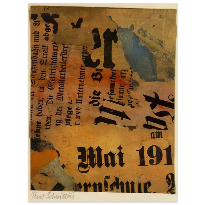 Kurt Schwitters - MAI 191 1919  75x100 cm / 30x40inches Fine Art Poster
