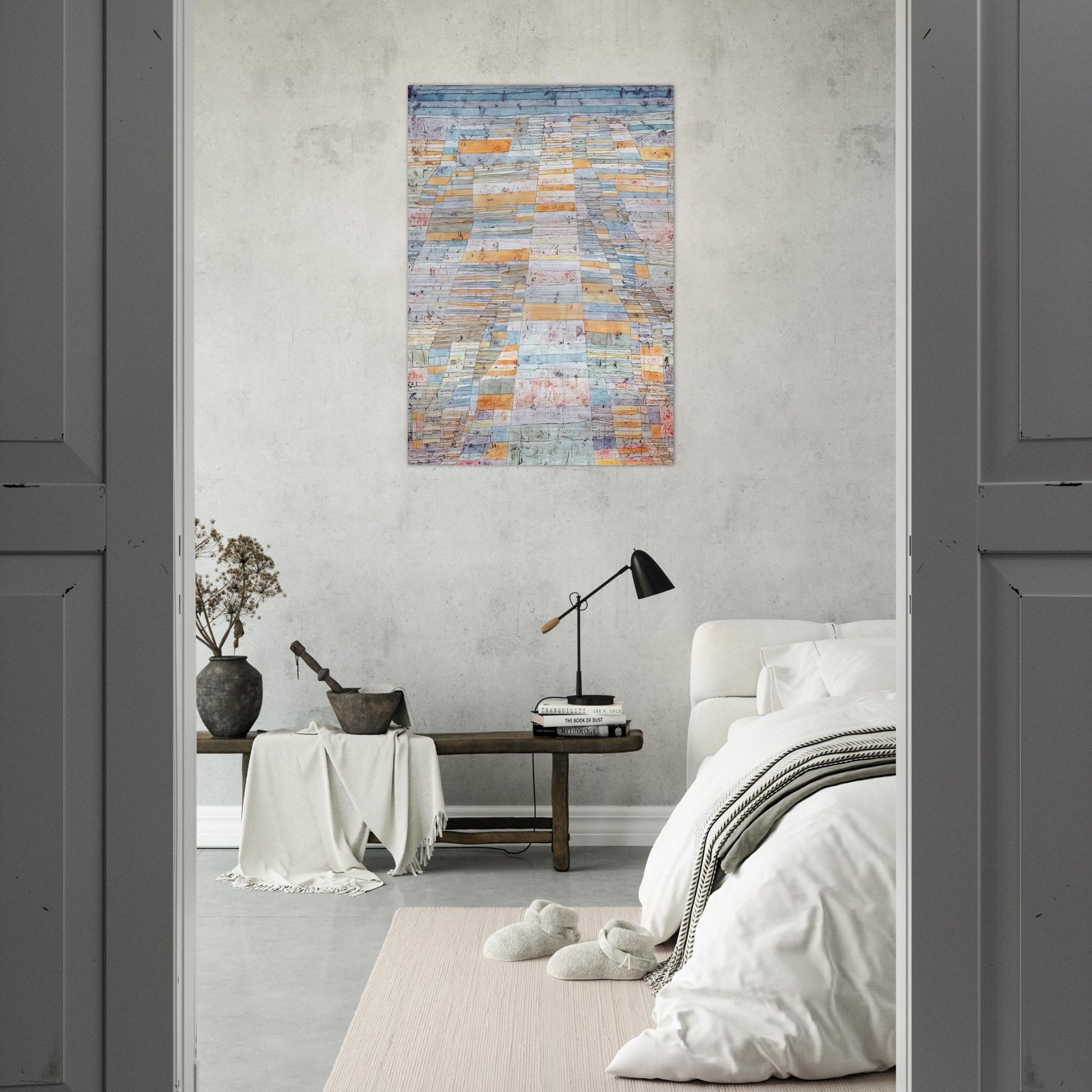 MAIN PATH AND BYWAYS 1929 - Paul Klee Brushed Aluminum Print - 70x100 cm / 28x40 inches | Paul Klee Aluminum Print | Paul Klee Prints