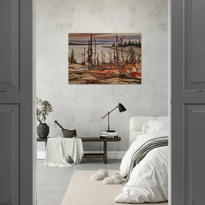 Wilderness, Deese Bay - Art Nouveau Modern - A.Y. Jackson Brushed Aluminum Print - 70x100 cm / 28x40 inches | A.Y. Jackson Aluminum Print | A.Y. Jackson Prints