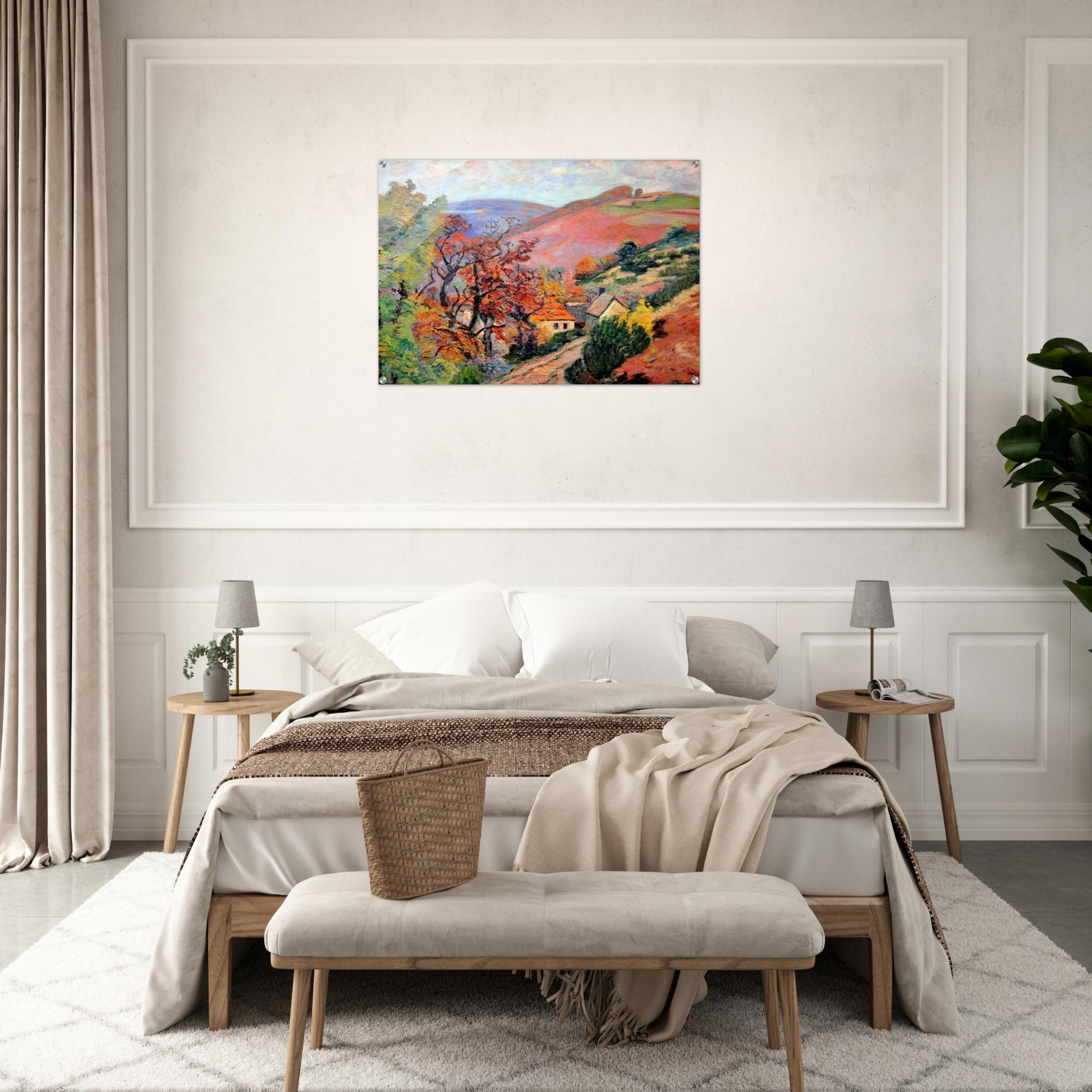 Mountain Landscape - Pontgibaud, village in Peschadoire - Armand Guillaumin Acrylic Print - 70x100 cm / 28x40″ inches