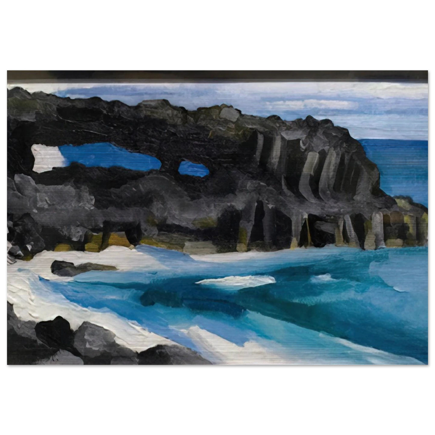 Black Lava Bridge, Hana Coast-No. II - Georgia O'Keeffe Brushed Aluminum Print - 70x100 cm / 28x40 inches | Georgia O'Keeffe Aluminum Print | Georgia O'Keeffe Prints