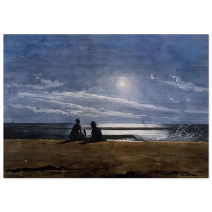 MOONLIGHT - Winslow Homer Brushed Aluminum Print - 70x100 cm / 28x40 inches | Winslow Homer Aluminum Print | Winslow Homer Prints