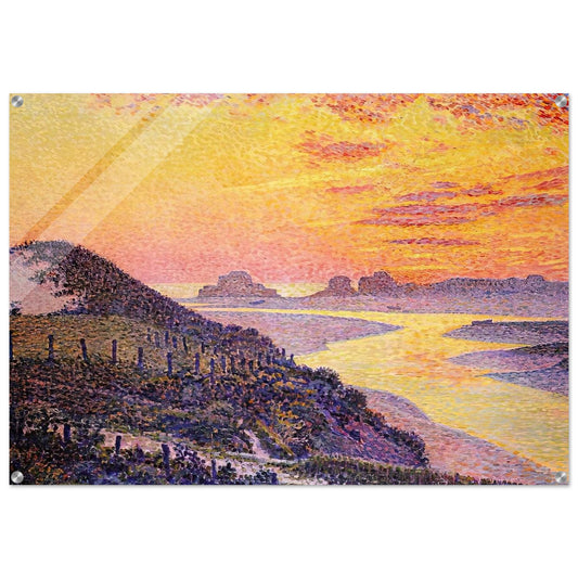 SUNSET AT AMBLETSUSE 1899 - Theo van Rysselberghe Acrylic Print - 70x100 cm / 28x40″ inches