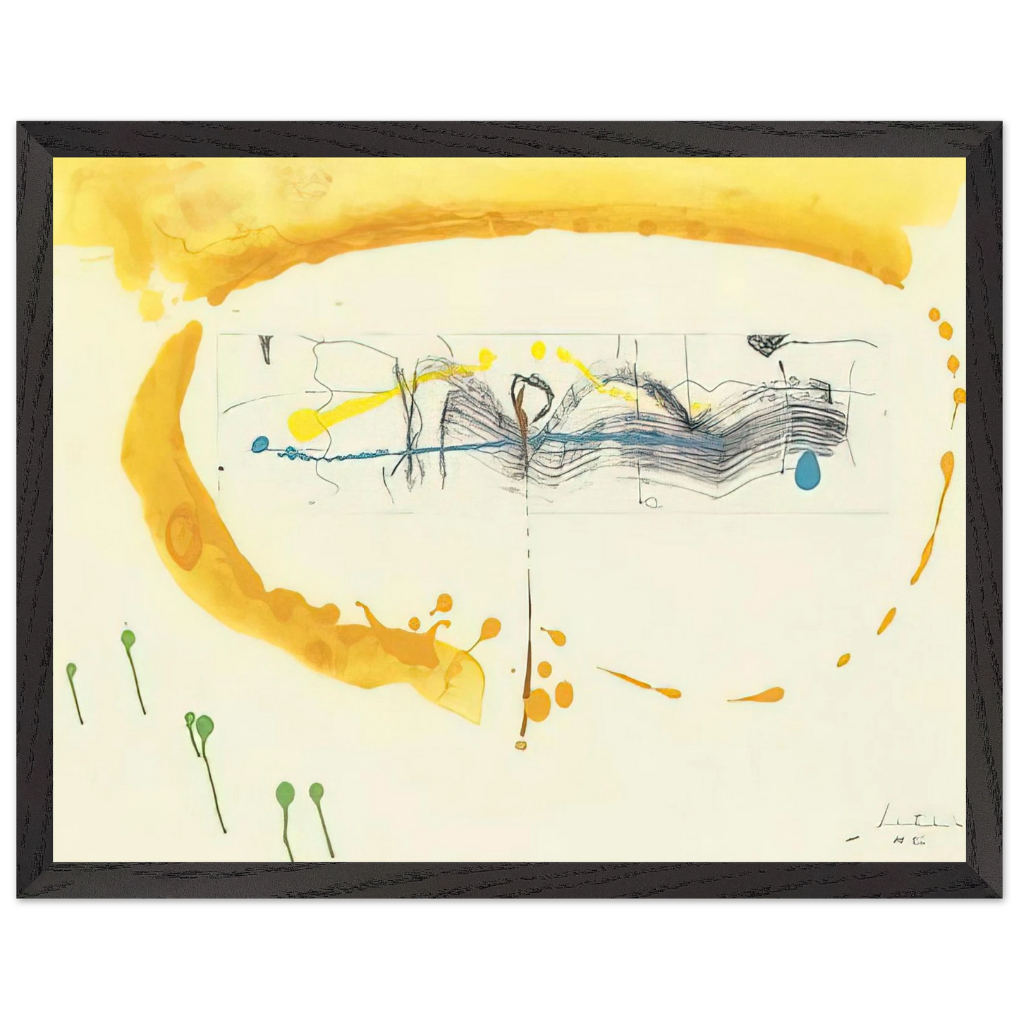 Helen Frankenthaler - Making Music - 2000 Wall art - 60x80 cm / 24x32 inches - Premium Wooden Framed Poster With Fine Art Paper-canvas - Wood frame