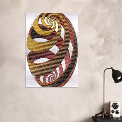 SPHERE SPIRALS - MC Escher Brushed Aluminum Print - 70x100 cm / 28x40 inches | MC Escher Aluminum Print | MC Escher Prints