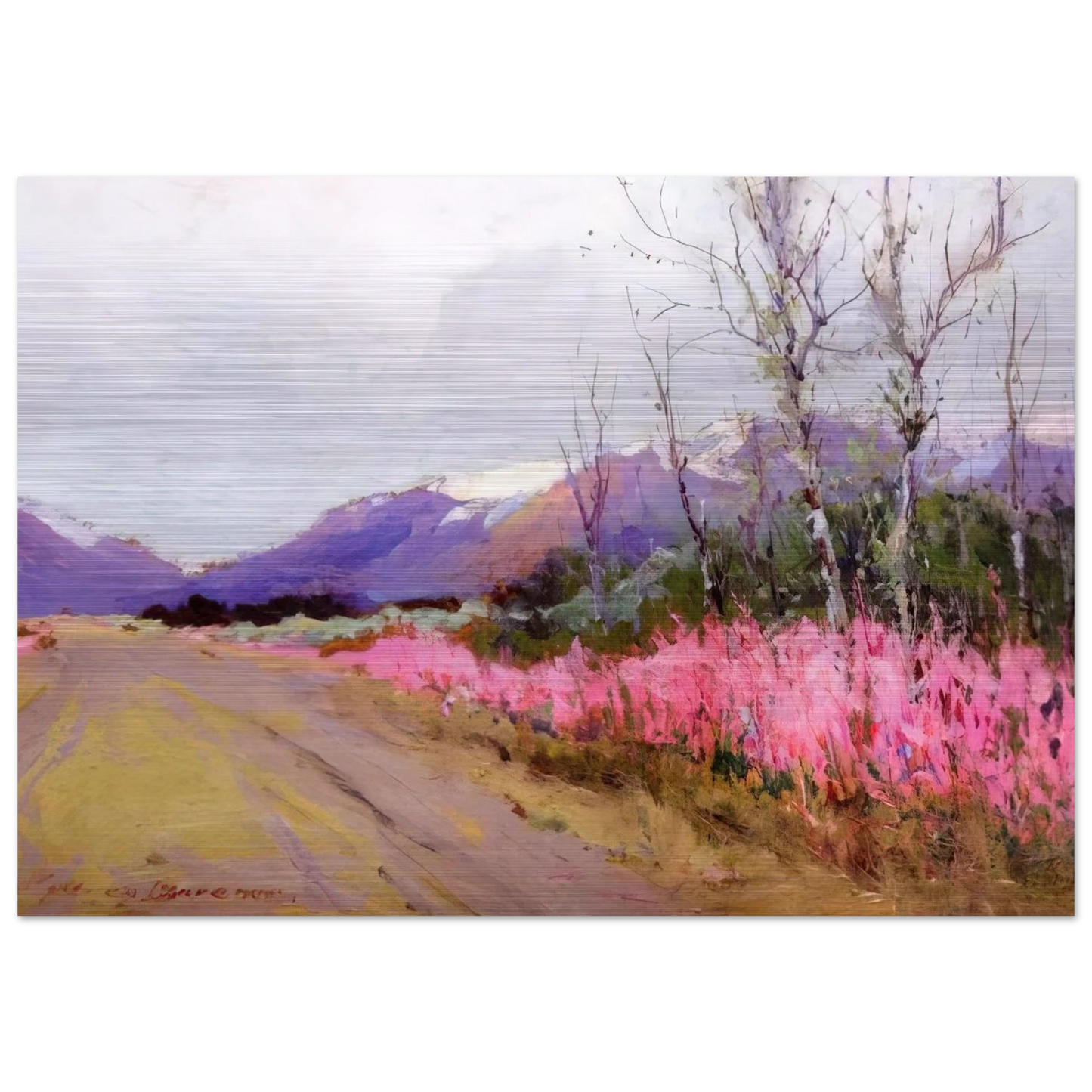 Fireweed Lane - Romanticism - Sydney Laurence Brushed Aluminum Print - 70x100 cm / 28x40 inches | Sydney Laurence Aluminum Print | Sydney Laurence Prints