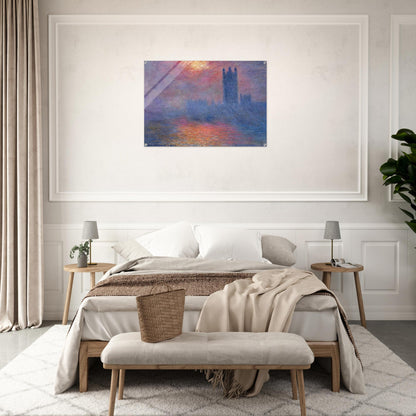 Houses of Parliament, London, Sun Breaking Through - claude monet Acrylic Print - 70x100 cm / 28x40″ inches