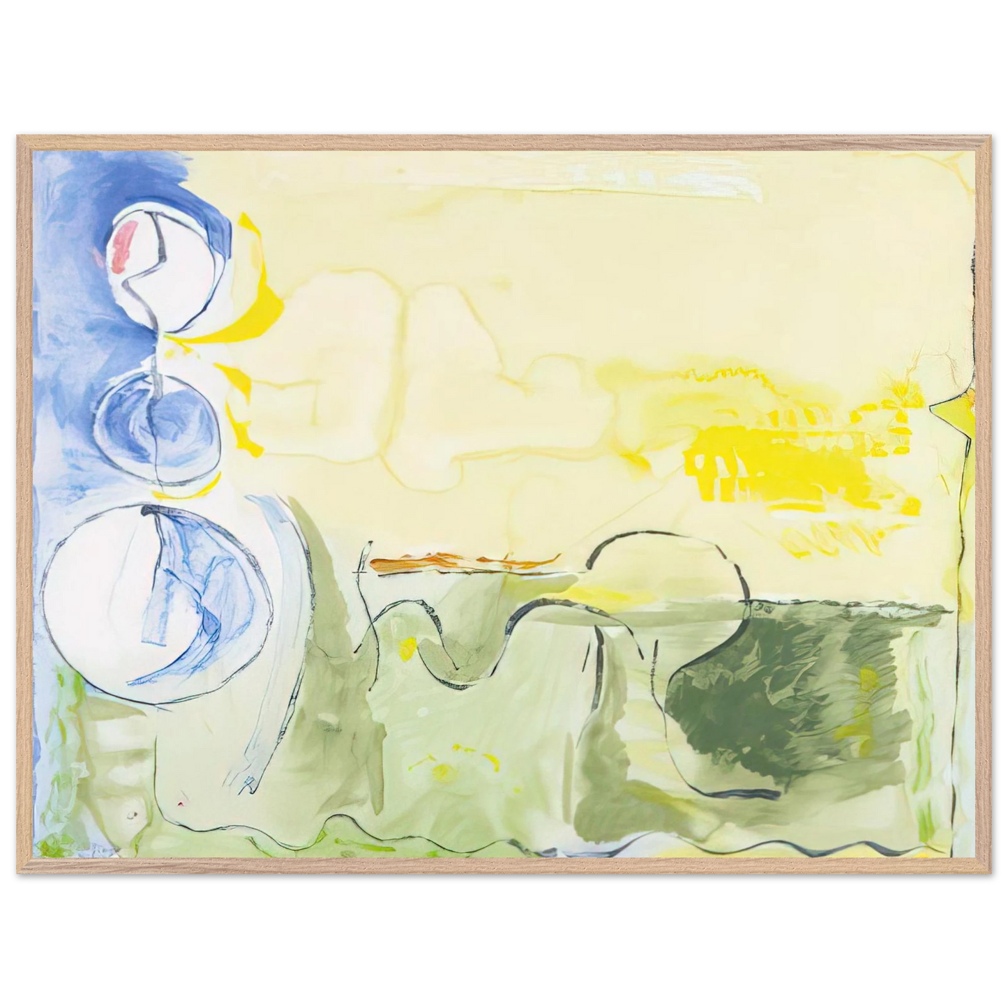 Helen Frankenthaler - Flotilla - 2006 Wall art - A2 (42 x 59.4  cm) - Premium Wooden Framed Poster With Fine Art Paper-canvas - White frame
