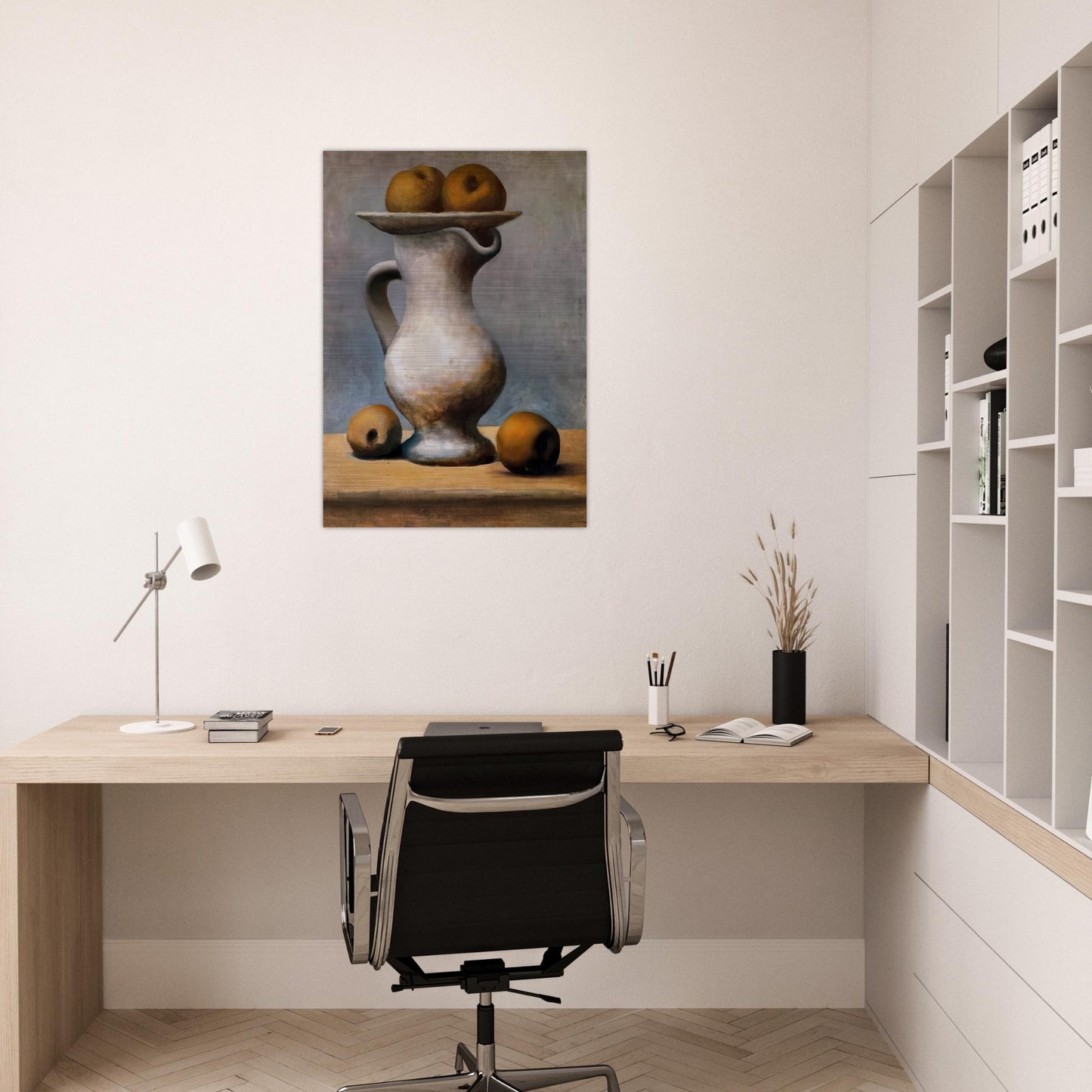 Still life with pitcher and apples - Pablo Picasso Brushed Aluminum Print - 70x100 cm / 28x40 inches | Pablo Picasso Aluminum Print | Pablo Picasso Prints