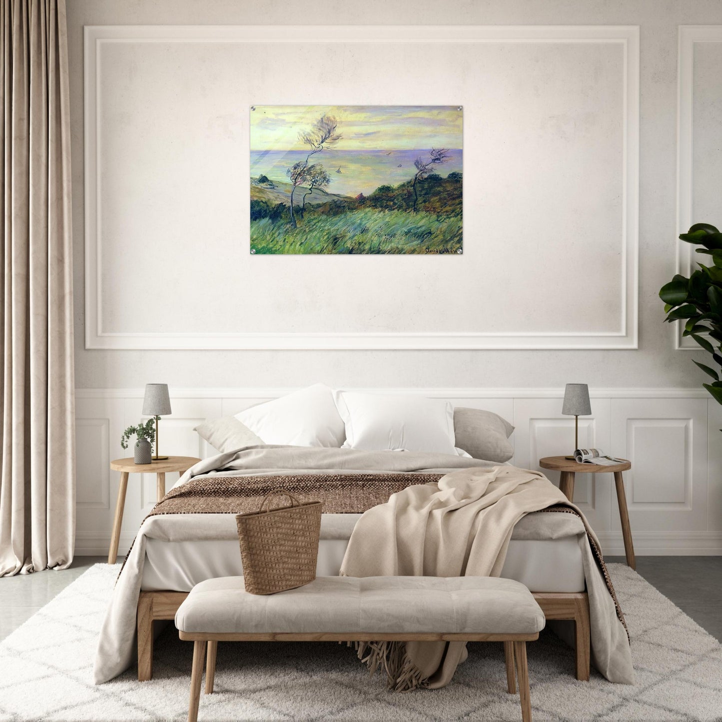 Cliffs of Varengeville, Gust of Wind - claude monet Acrylic Print - 70x100 cm / 28x40″ inches | claude monet Wall Art | claude monet Prints