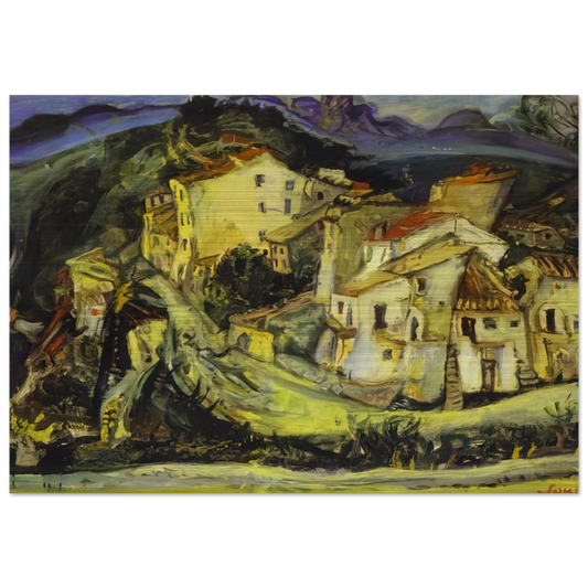 HOUSES OF CAGNES - Chaim Soutine Brushed Aluminum Print - 70x100 cm / 28x40 inches | Chaim Soutine Aluminum Print | Chaim Soutine Prints