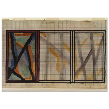 PRELIMINARY DESIGN FOR LADY HAMILTON RUG 1914 - Vanessa Bell Brushed Aluminum Print - 70x100 cm / 28x40 inches | Vanessa Bell Aluminum Print | Vanessa Bell Prints