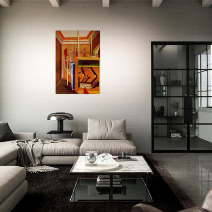 METAPHYSICAL INTERIOR OF STUDIO 1948 - Giorgio de Chirico Brushed Aluminum Print - 70x100 cm / 28x40 inches | Giorgio de Chirico Aluminum Print | Giorgio de Chirico Prints