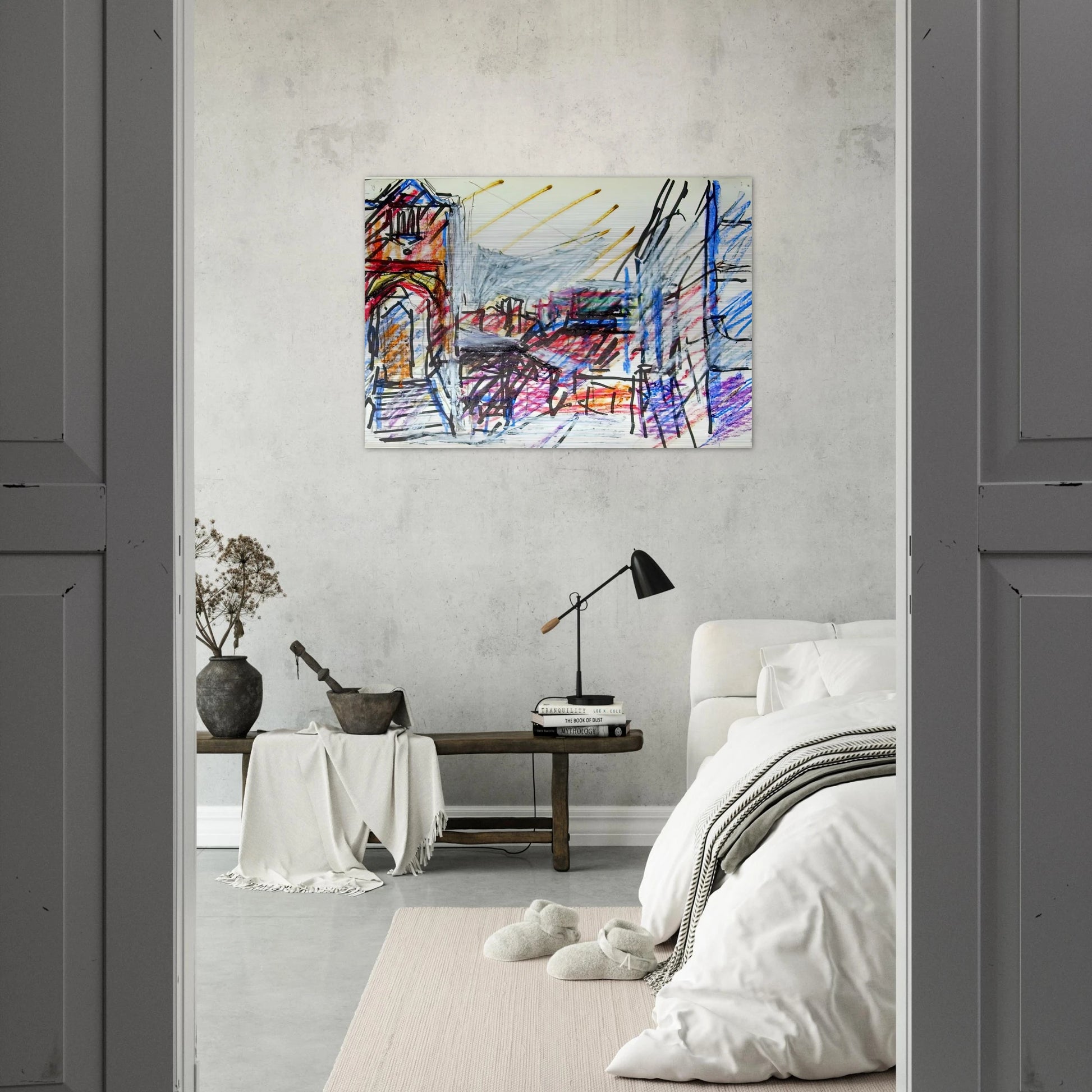 TO THE STUDIOS - Frank Auerbach Brushed Aluminum Print - 70x100 cm / 28x40 inches | Frank Auerbach Aluminum Print | Frank Auerbach Prints